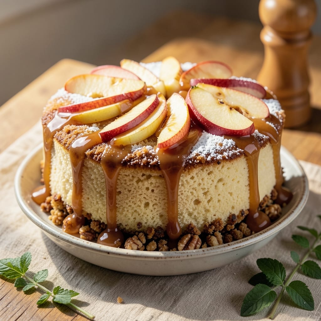 Paula Deen's Apple Caramel Cake Recipe: Buttery Streusel Crown Over Gooey Fruit Layers