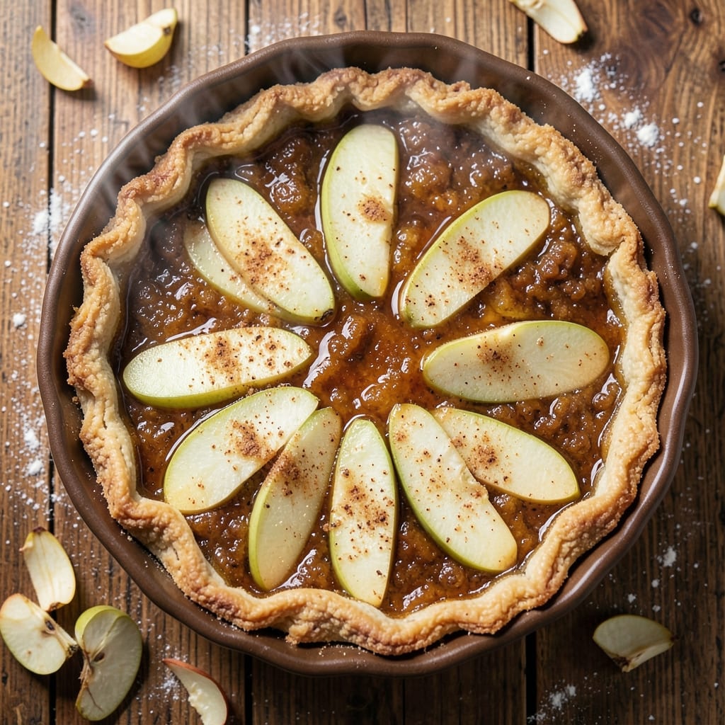 10-Minute Apple Pie Recipe: Buttery Streusel Crown Over Warm Spiced Layers