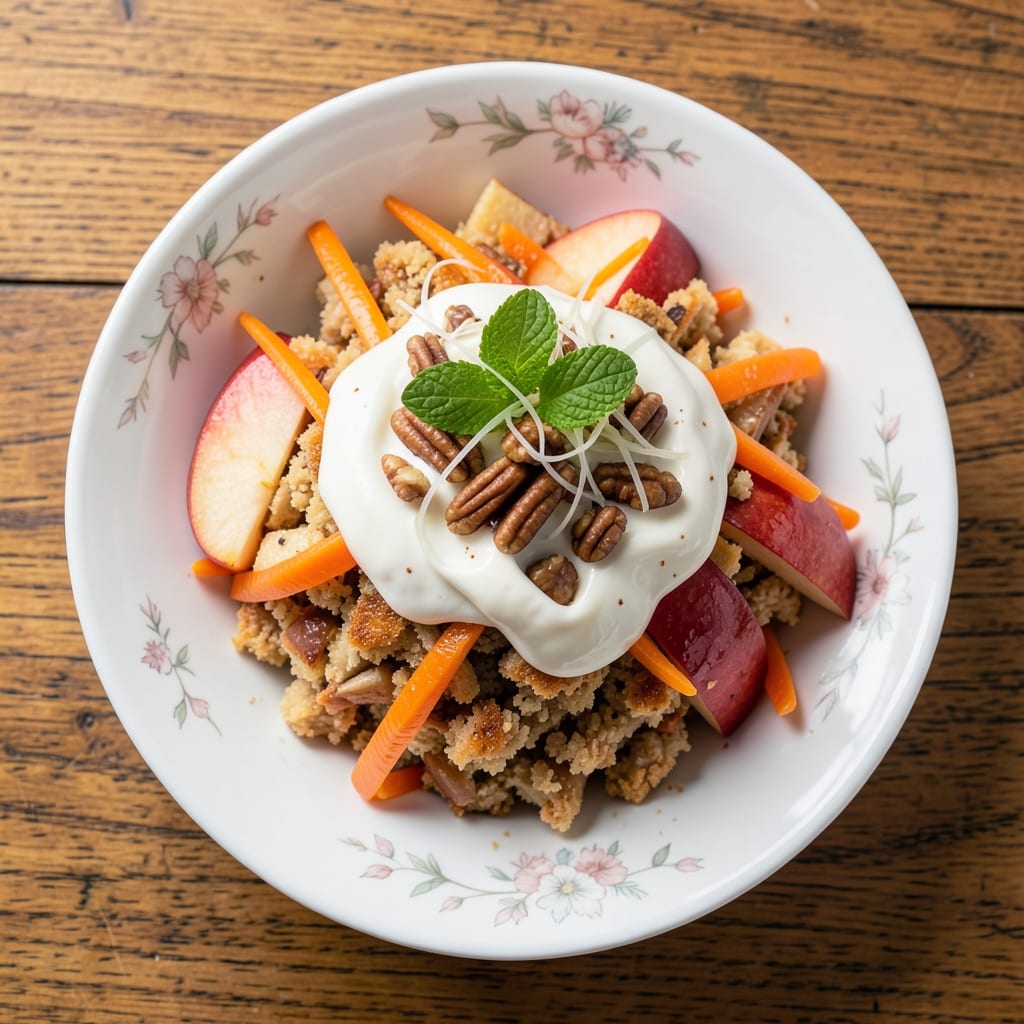 Apple Carrot Cake Salad Recipe: Crunchy Streusel Crown Over Creamy Layers