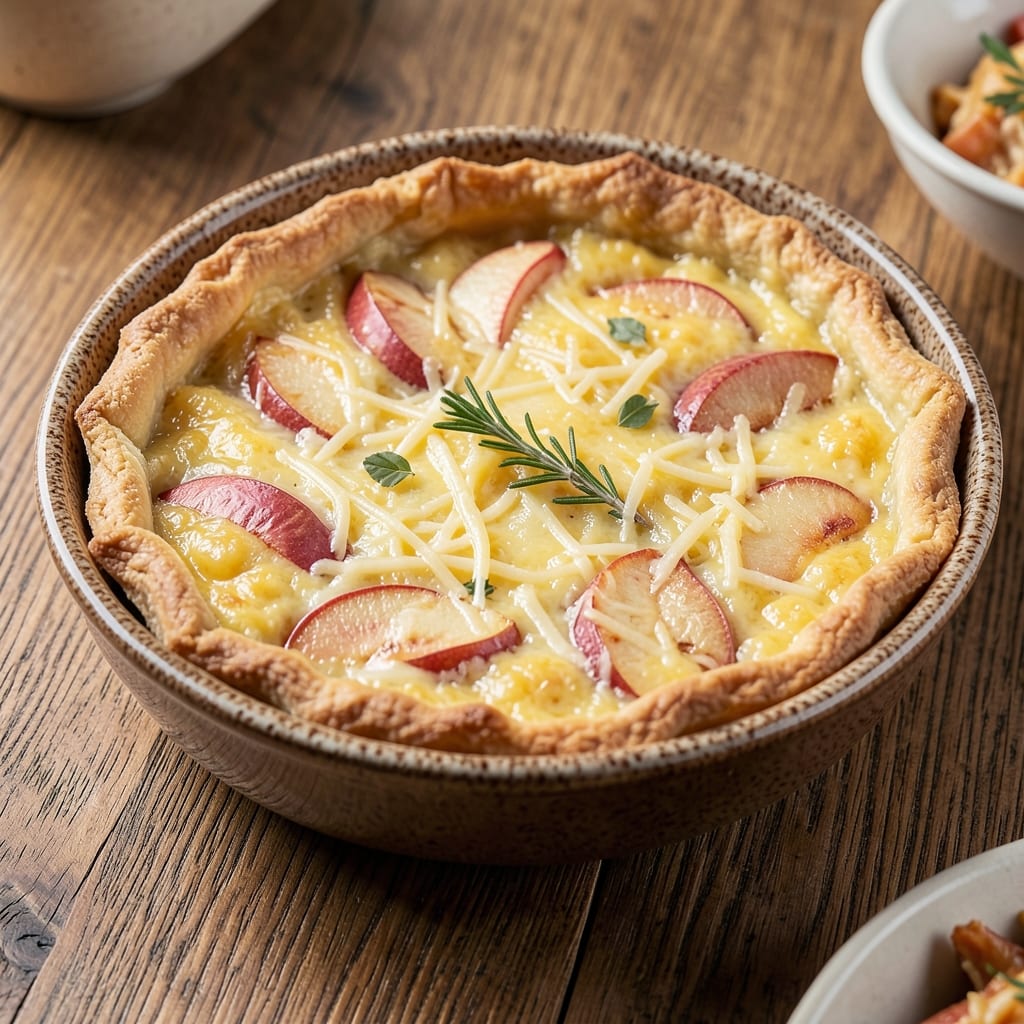 Apple Cheddar Quiche Recipe: Savory Crust Hugs Melty Cheese and Sweet Apples