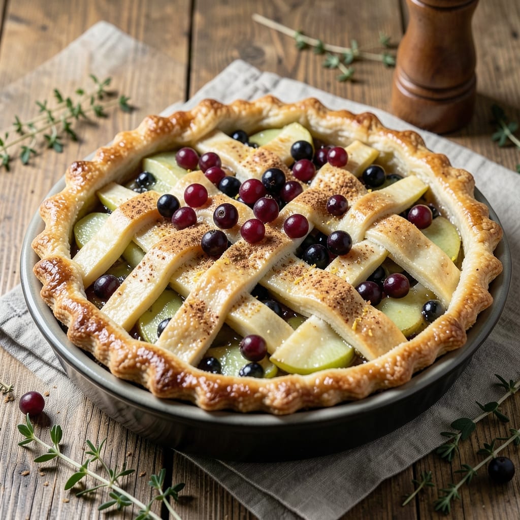 Apple and Blackcurrant Pie Recipe: Tart-Sweet Balance with Buttery Lattice Top
