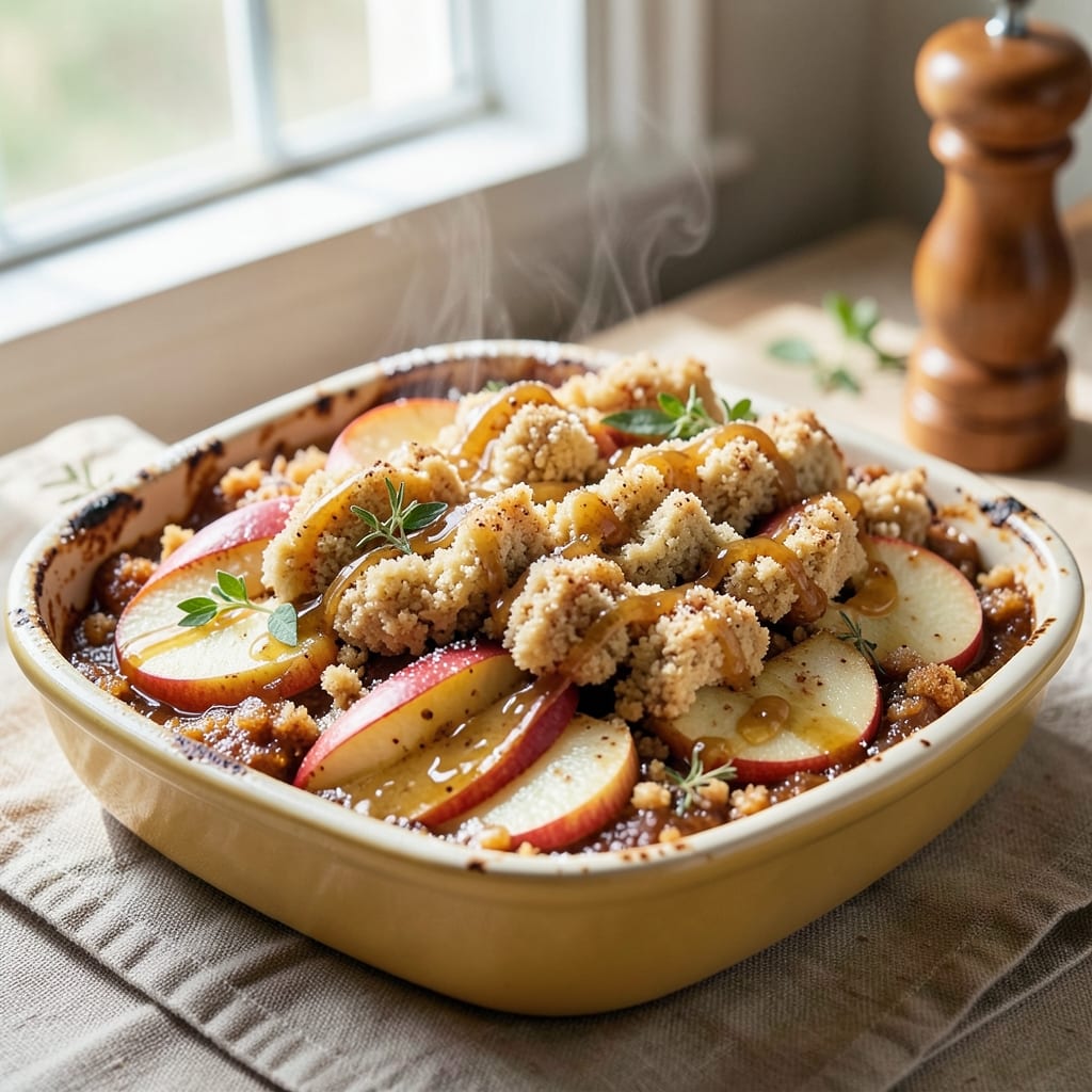 Apple Cinnamon Breakfast Bake Recipe: Spiced Streusel Crown Over Warm Apple Layers
