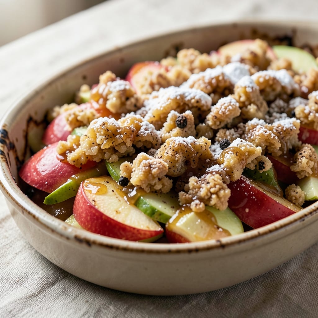 Allspice Apple Crisp Recipe: Warm Spice Streusel Hugs Tart Apple Layers